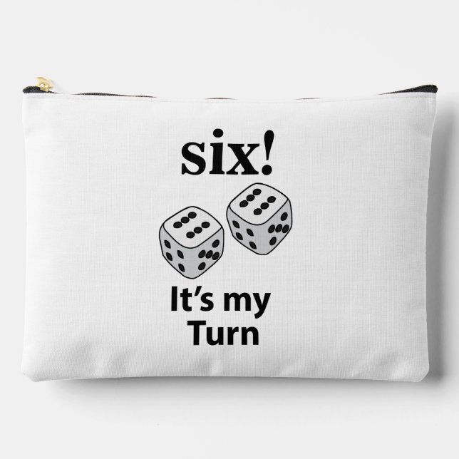 Dice Rolling Six It's My Turn Roll Dice Makeup Bag (Front)