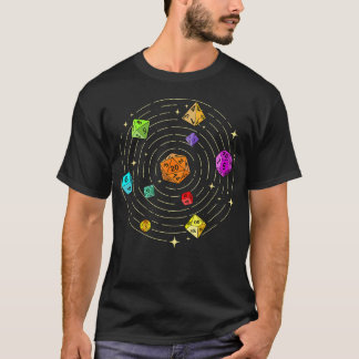 Dice Set In Space - Rpg Tabletop Games D20 T-Shirt