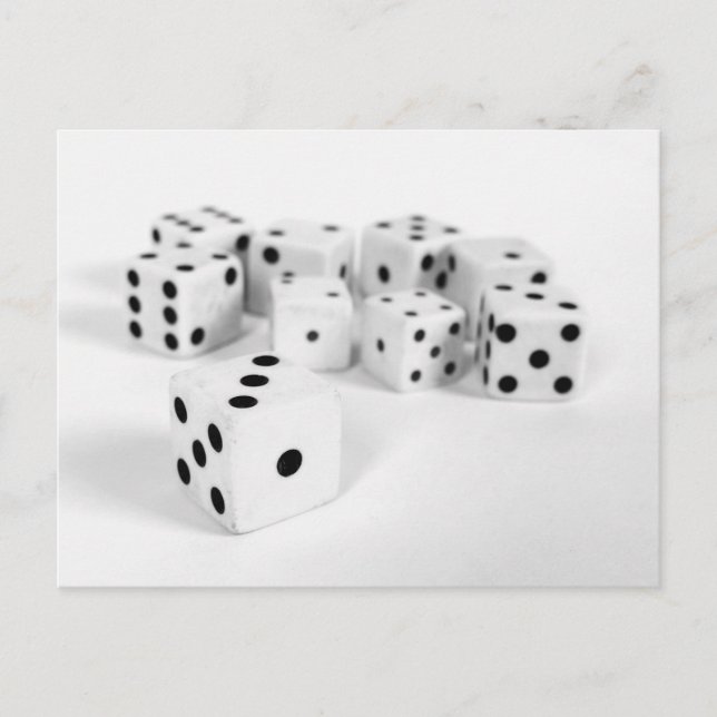 DICE - WHITE POSTCARD (Front)