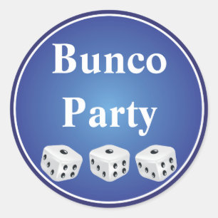 dice with blue circle customizable classic round sticker