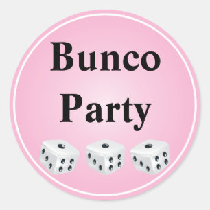 dice with pink circle customizable classic round sticker