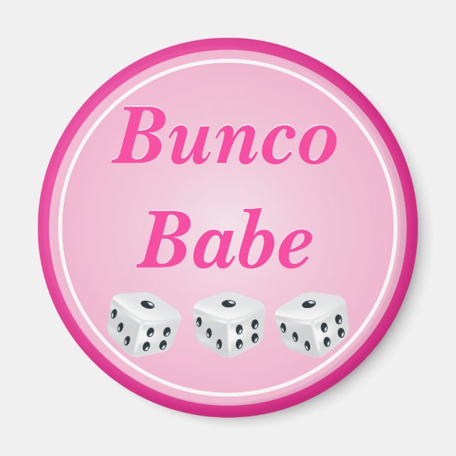 dice with pink circle customizable magnet (Front)