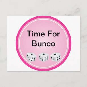 dice with pink circle customizable postcard