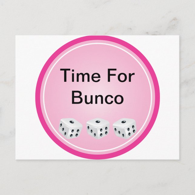 dice with pink circle customizable postcard (Front)