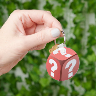 Dice With Question Marks Keychain