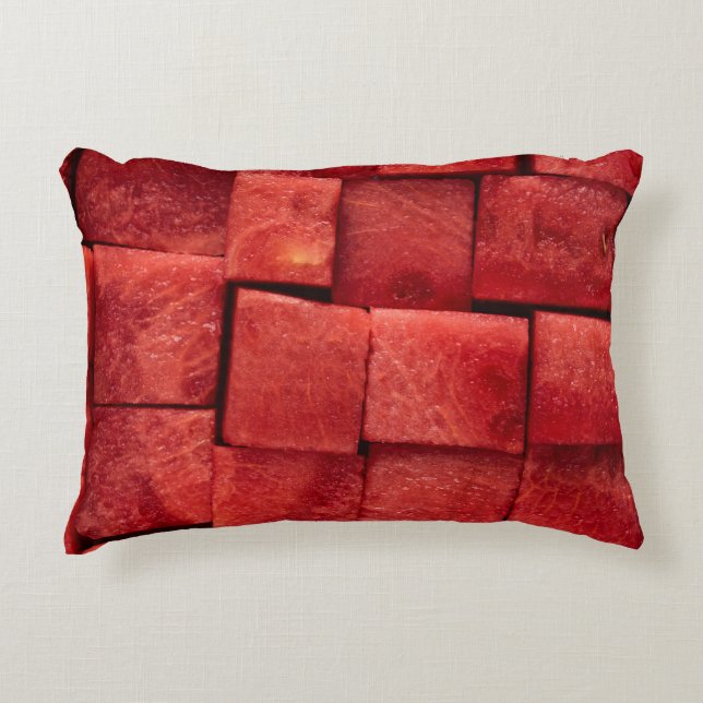 Diced watermelon accent pillow (Front)