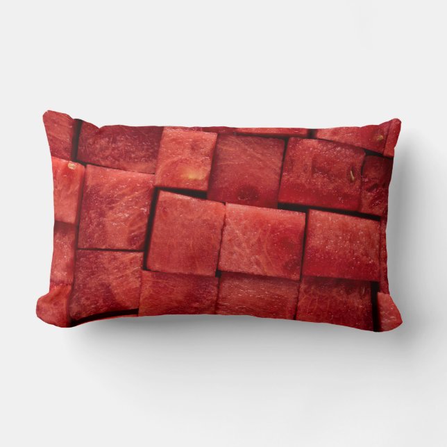 Diced watermelon lumbar pillow (Front)