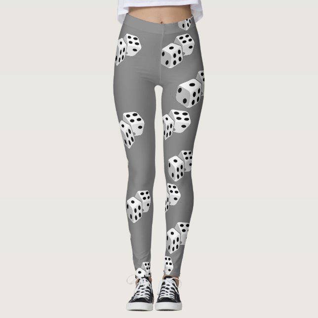 Dices on grey pattern leggings (Front)