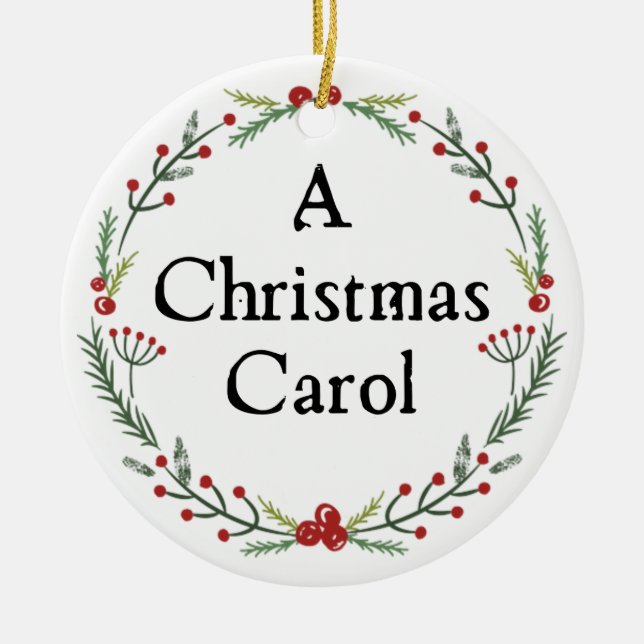 Dickens A Christmas Carol Personalized Ceramic Ornament (Front)