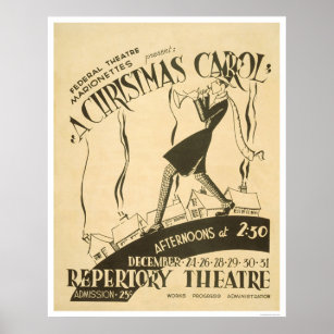 Dickens Christmas Carol 1938 WPA Poster