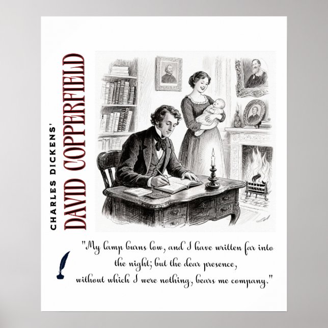 Dickens' David Copperfield Art Quote about Agnes Poster (Front)