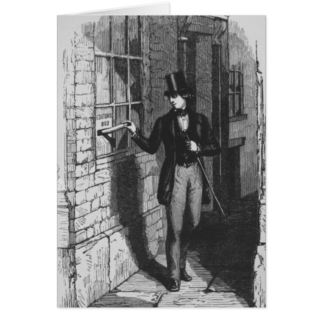 Dickens placing his first literary (Front)