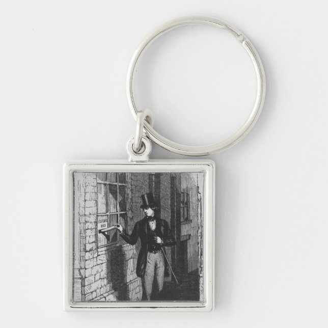 Dickens placing his first literary keychain (Front)