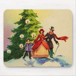 Dickens style Christmas illustration Mouse Pad