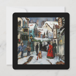 Dickensian Christmas Carol Village Scene Personal Holiday Card
