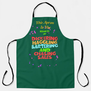 Dickering Haggling Bartering Green Funny Chef Apron