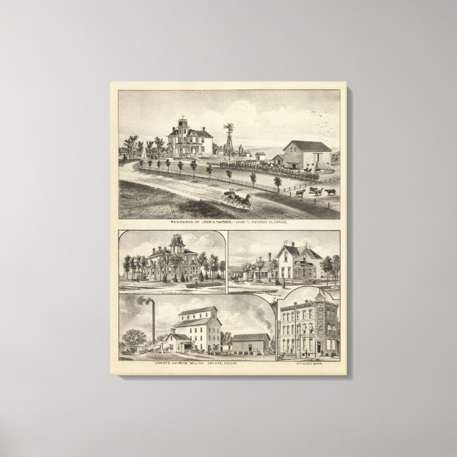 Dickinson County Residences, Kansas Canvas Print (Front)