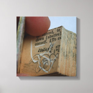 DicofrAngle Miniature Book cut down Drawing Canvas Print