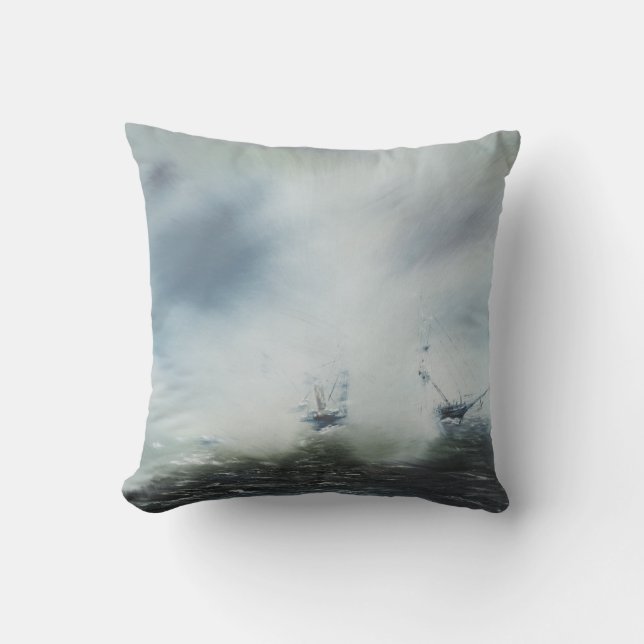 Dicovery a clearing in the sea mist Captain Throw Pillow (Front)