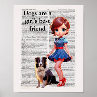 Dictionary Art Cartoon Pin UP Poster