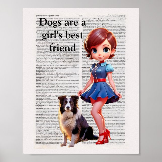 Dictionary Art Cartoon Pin UP Poster (Front)