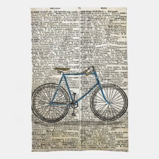 DICTIONARY Art Print Blue Bicycle Bike Vintage Kitchen Towel