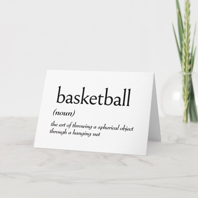 Dictionary Definition For BASKETBALL Card (Front)