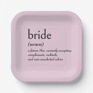 Dictionary Definition for BRIDE Paper Plate