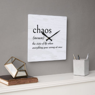 Dictionary Definition for CHAOS Square Wall Clock
