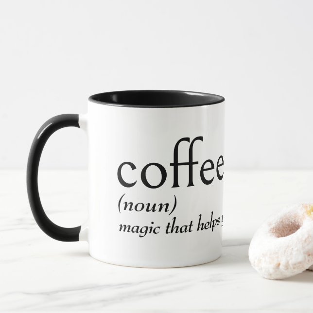 Dictionary Definition For COFFEE Mug (With Donut)
