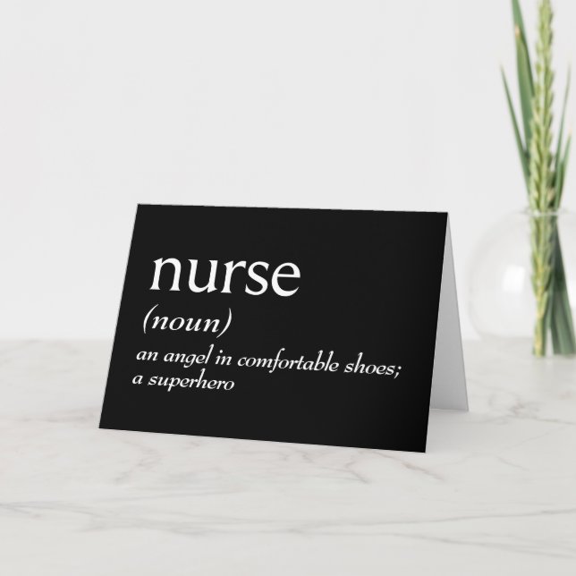 Dictionary Definition For NURSE Card (Front)