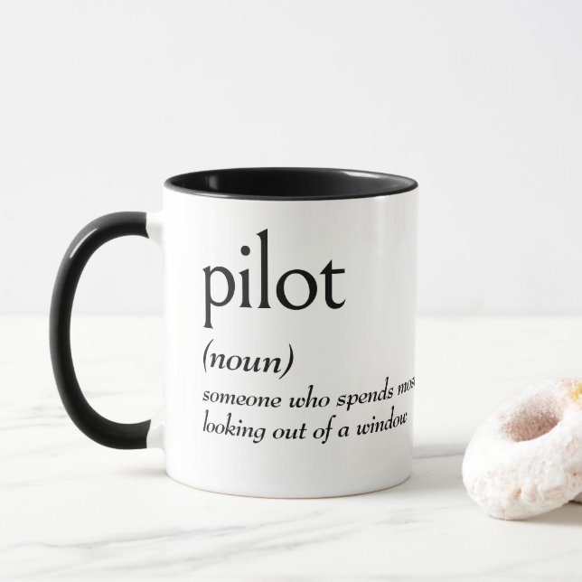 Dictionary Definition For PILOT Mug (With Donut)