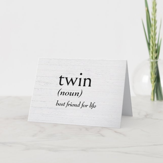 Dictionary Definition For TWIN Card (Front)