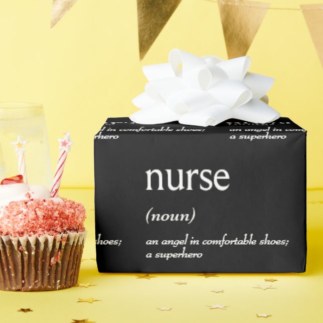 Dictionary Definition of a NURSE Wrapping Paper (Birthday Party)