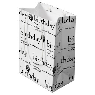 Dictionary Meaning For BIRTHDAY Medium Gift Bag