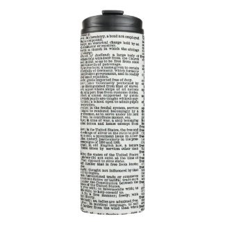 Dictionary print  thermal tumbler