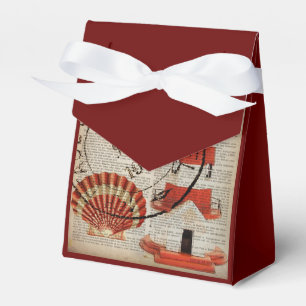 dictionary prints art coastal seashell lighthouse favor box