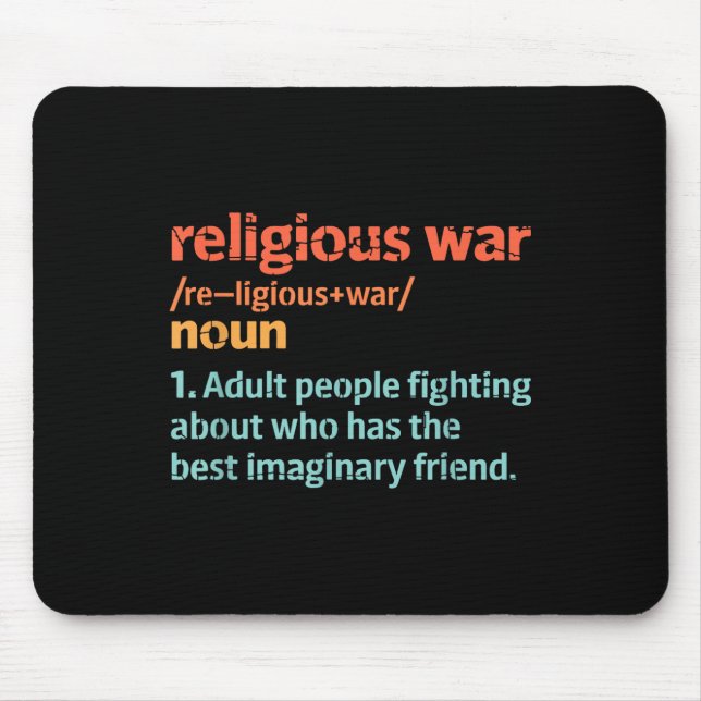 Dictionary Sarcastic Definition Religious War Defi Mouse Pad (Front)