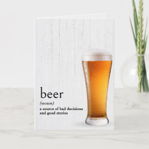 Dictionary's Definition Of BEER Birthday Card