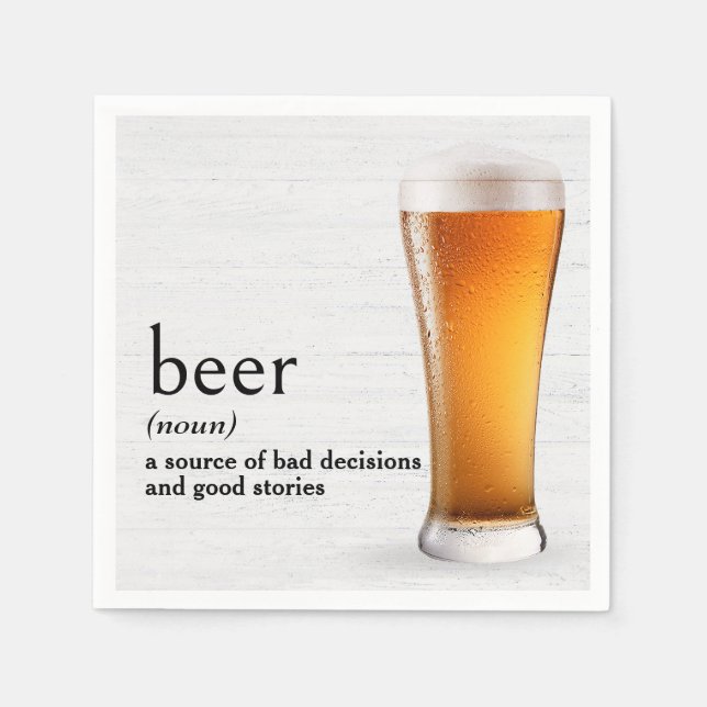 Dictionary's Definition Of BEER Napkin (Front)