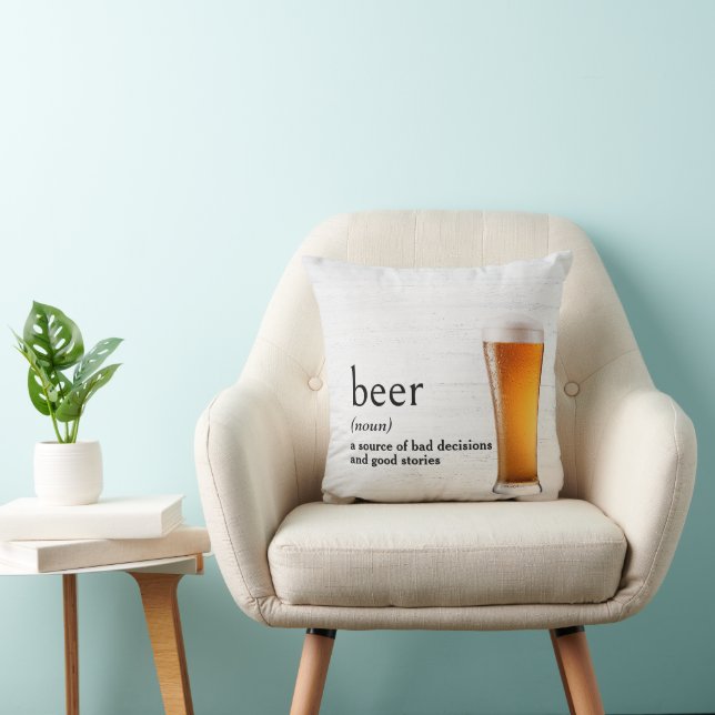 Dictionary's Definition Of BEER Throw Pillow (Chair)