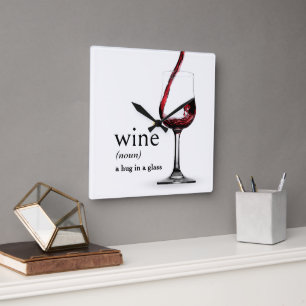 Dictionary's Definition of WINE Square Wall Clock