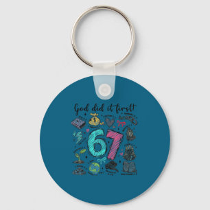 Did First God It 6 7 Meme Keychain