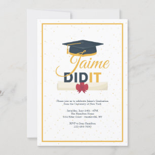 Did It Graduation Party Invitation