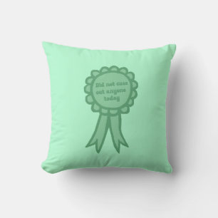 Did Not Cuss Out Teal Silly Award Ribbon Throw Pillow
