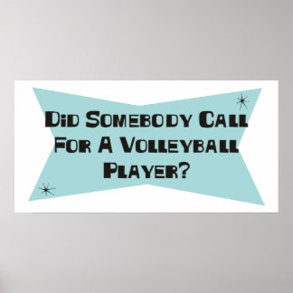 Did Somebody Call For A Volleyball Player Poster
