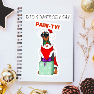 Did Somebody Say Paw-ty! Cute Doberman Christmas