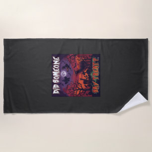 Did Someone Say Treat Halloween Alpaca Witch Moon Beach Towel