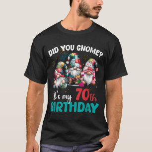 Did You Gnome Its My 70th Birthday 70 Year Old Gno T-Shirt
