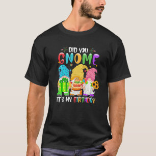 Did You Gnome It's My Birthday Gnomes  Birthday Pa T-Shirt